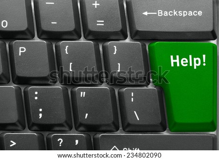 Close-up of Computer keyboard,  with Help key