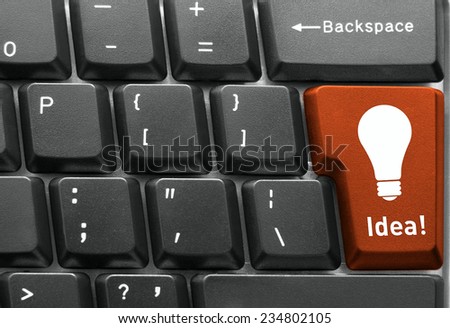 Close-up of Computer keyboard,  with Idea key