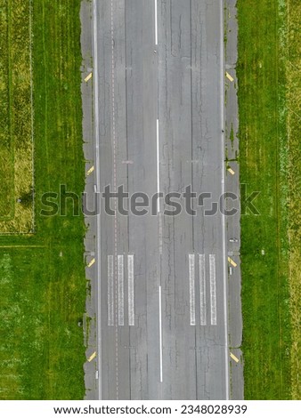 Aerial picture of the old airport Tempelhof in Berlin right from above from the views of a bird in the sky 