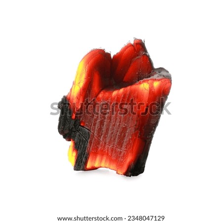 Piece of smoldering coal isolated on white Royalty-Free Stock Photo #2348047129