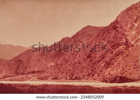 vintage photo at saudi arabia mountain road 1979