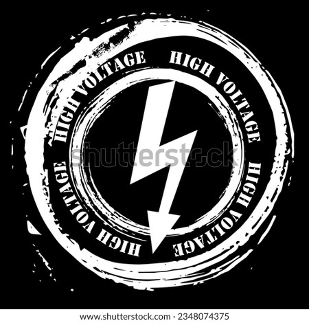 Stamp, high voltage symbol and logo vector
