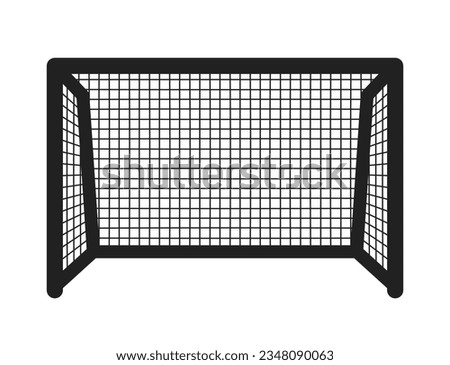 Football gate monochrome flat vector object. Area for kicking ball. Editable black and white thin line icon. Simple cartoon clip art spot illustration for web graphic design