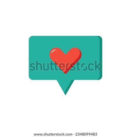 Social media heart notification icon. Vector illustration