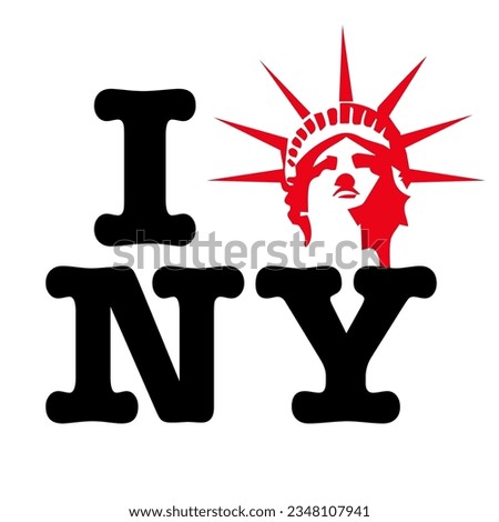 Text Black Red White I Heart Statue of Liberty Love NY NYC New York City Vector EPS PNG Clip Art No Transparent Background