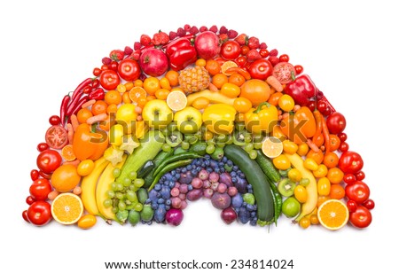 fruit and vegetable rainbow Royalty-Free Stock Photo #234814024