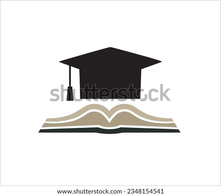 book graduation hat logo vector symbol icon design illustration
