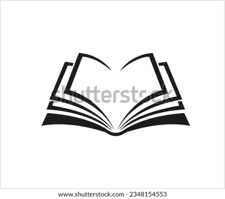 creative black open book logo vector design illustration