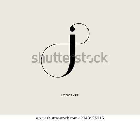 Vector logo in the shape of the letter "j". Elegant minimalist logo. Royalty-Free Stock Photo #2348155215