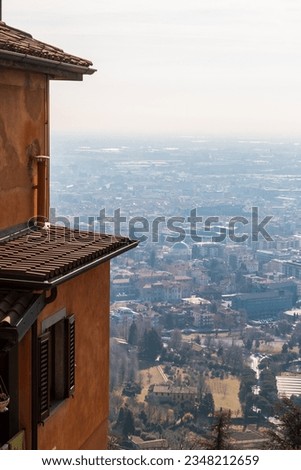 Panorama and view of Bergamo Upper town