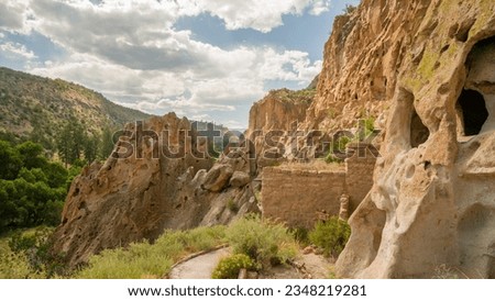 Cave dwellings in Bandelier National Monument  Royalty-Free Stock Photo #2348219281