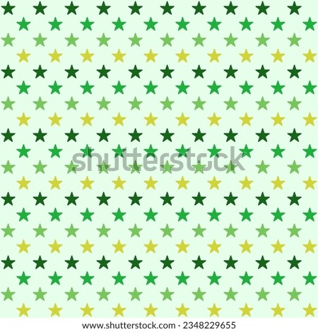 Seamless star pattern isolated on light green background.