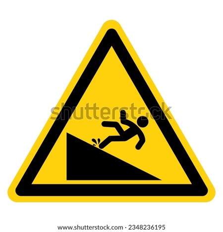 Warning Slippery Slope Hazard Symbol Sign,Vector Illustration, Isolate On White Background Label. EPS10 Royalty-Free Stock Photo #2348236195