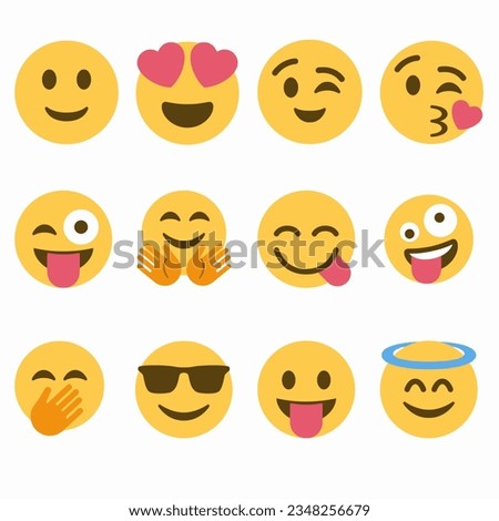 Social media emojis isolated on white background. Emoticons symbol modern, simple, vector, icon for website design, mobile app, ui. Vector  Royalty-Free Stock Photo #2348256679