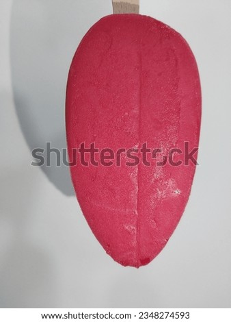 Candy, Ice cream of Sweet Kulfi. Red color sweet and frozen ice cream