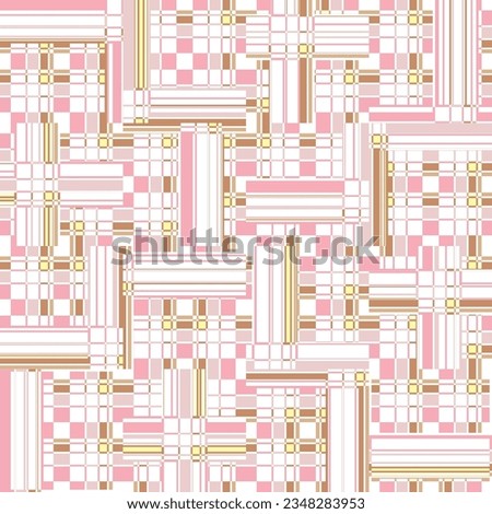 Abstract color seamless pattern for new background. Beautiful cover, packaging and surface texture geometric pattern design. spring colour pink and brown used textile pattern. Royalty-Free Stock Photo #2348283953