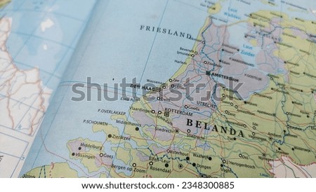 Map of the Netherlands and major cities in the countries