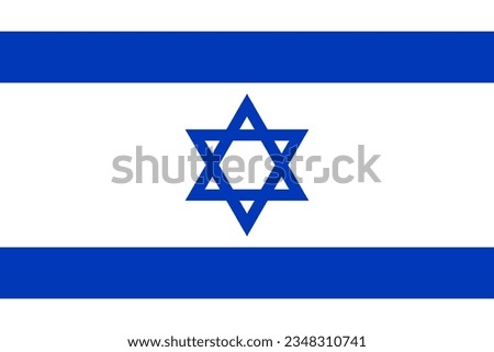 National flag of Israel. Vector illustration. Royalty-Free Stock Photo #2348310741