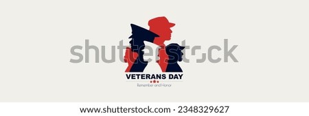 Veterans Day banner.	Modern design. Royalty-Free Stock Photo #2348329627
