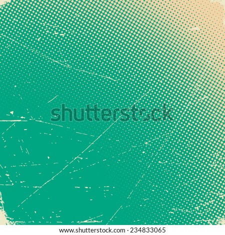 Old scratched texture paper card with halftone gradient