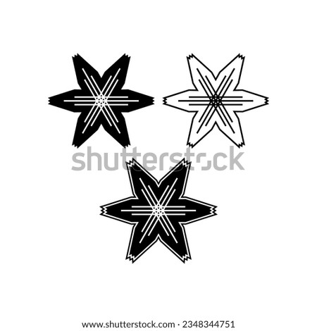 Six rays star shape logo. Abstract vector sign