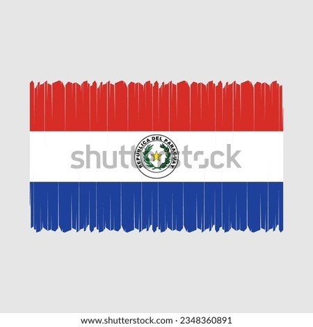 Flag of Paraguay national country symbol vector illustration