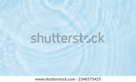 Water Pure Blue with sunlight top view Background, Circle wave pattern water well free space display product, Transparent blue clear water surface texture with ripples, splashes. Abstract summer Royalty-Free Stock Photo #2348375425