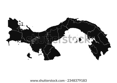 Abstract Panama Silhouette Detailed Map, can be used for business designs, presentation designs or any suitable designs.