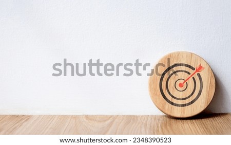 target icon on circle wooden block business strategy planning management concept business progress and financial investment data analysis Business Process and Workflow Development