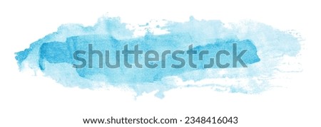 light blue watercolor background. Artistic hand paint. isolated on white background Royalty-Free Stock Photo #2348416043