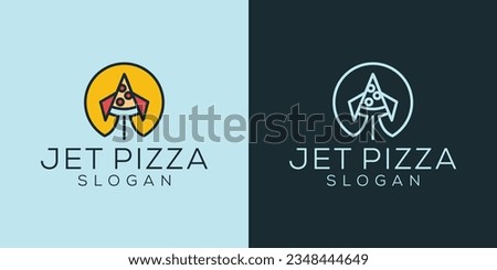 modern jet and pizza logo design combinations