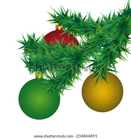 christmas tree branch vector