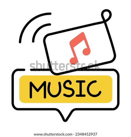 Easy to use hand drawn icon of music 