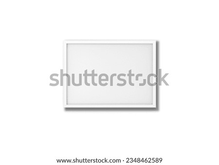 Interior poster mockup with vertical frame on empty white wall