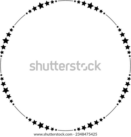 Star frame border horizontal line shape icon for decorative vintage doodle element for design in vector illustration