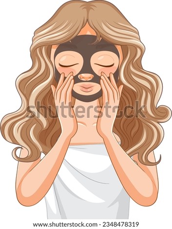 A beautiful woman enjoys a relaxing spa treatment with a face mask