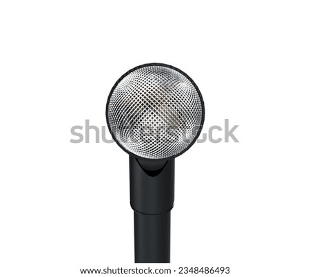 Microphone isolated on white. Caraoke or news concept