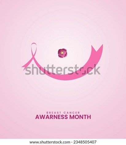 National Cancer Awareness Month. Breast Cancer Day. 3D Illustration