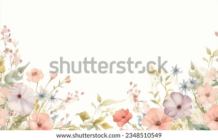 Watercolor floral background, pattern, texture. For design, pastel colors