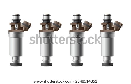 Realistic car electronic fuel injector solenoid illustration vector.