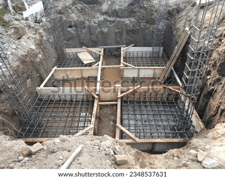 structure foundation in underground with metode footplate for building Royalty-Free Stock Photo #2348537631