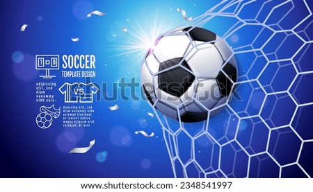 Soccer Template design , Football banner, Sport layout design, Blue Theme, vector illustration
