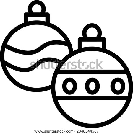 Balls Holiday Christmas Outline Icon