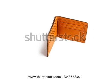Pure leather hand made wallets different colours open view placed on white background