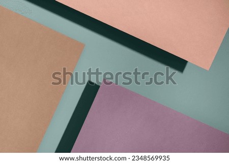 Paper for pastel overlap in pink, green and lavender color for background, banner, presentation template. Creative trendy background design in natural colors. Background in 3d style.