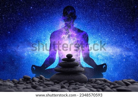 Zen stones with human silhouette background