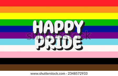 Happy pride month banner with LGBT pride Flag color 