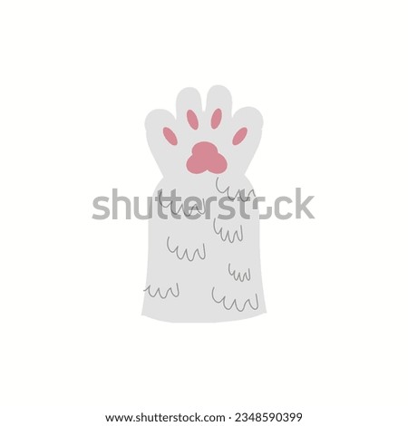 Cute white cat or dog paw icon.Vector illustration