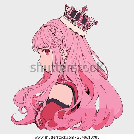 Picture illustration of a beautiful anime princess girl