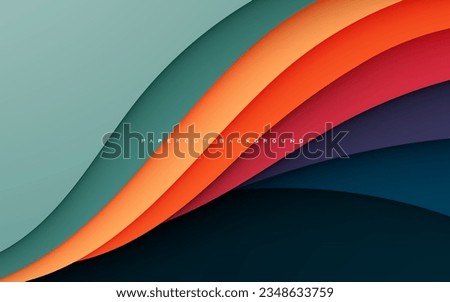 Abstract paper shape background with colorful line decoration Royalty-Free Stock Photo #2348633759